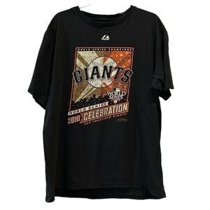 San Francisco Giants 2010 World Series Celebration T-Shirt Large Majestic Black 